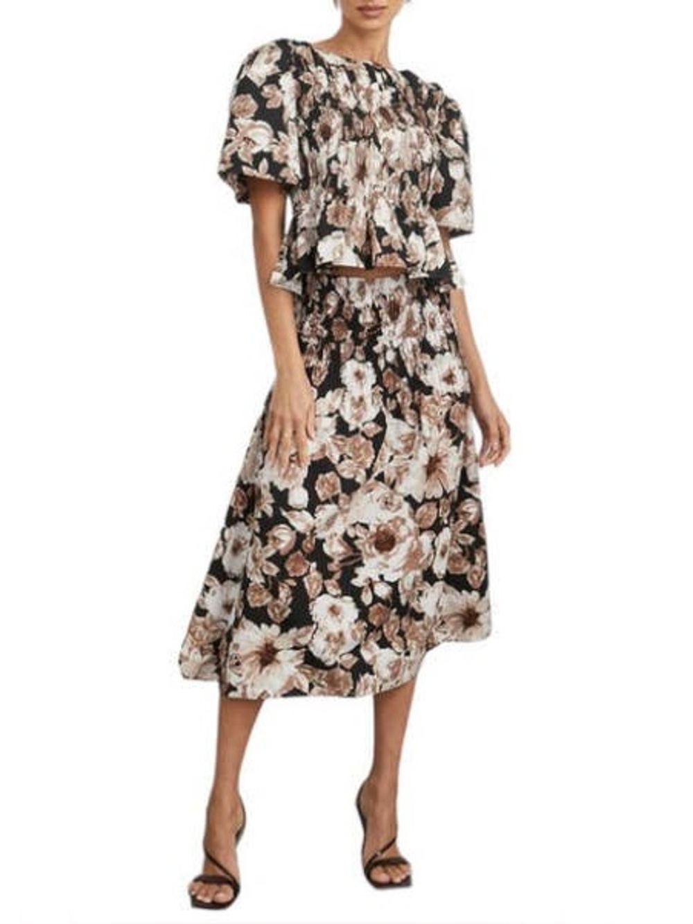 Rails Rosie Top and Skirt in Sepia Roses